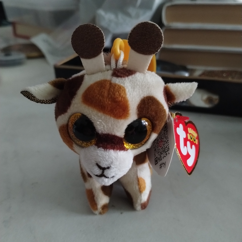 Ty Beanie Boo Stilts Giraffe Plush Keychain NWT